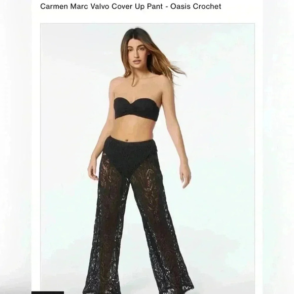 CARMEN MARC VALVO SWIMWEAR Ruched Tube Top Swim Top Size L - Picture 3 of 4